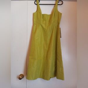 J. Crew Vibrant Green Midi Silk Dress Size 8 NWT